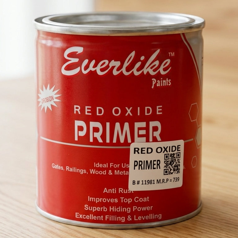 Everlike Red Oxide Primer 0.91 Liter – Anti Rust Metal & Wood Primer for Strong Base Coating