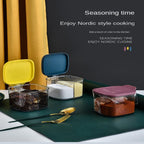 4 Grid Container Seasoning Spice Storage Box Jar