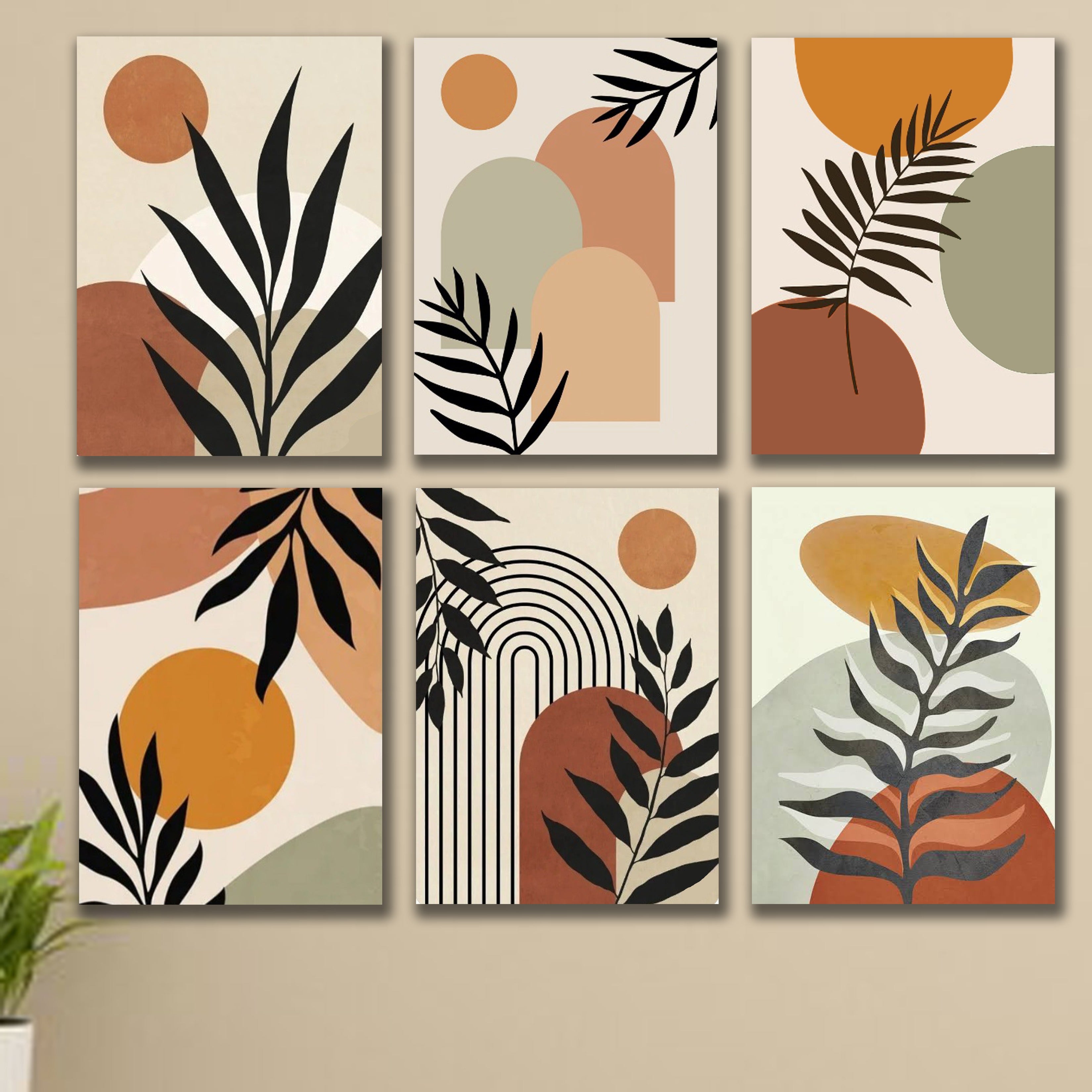 Set of 6 Premium Wall Art Photo Tiles – Modern Home Decor Sets 8x11