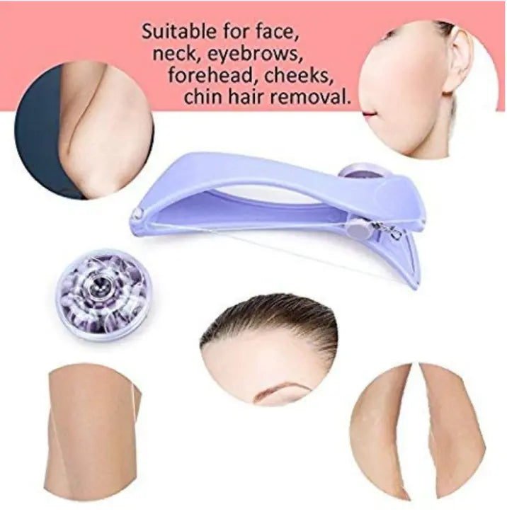 Eyebrow Threading Tool – Modern Plastic Cotton Facial &amp; Body Hair Remover for Women - Random Color