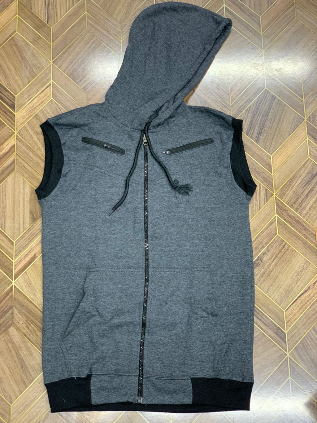 Premium Men's Sleeveless Tech Hoodie Vest | Full-Zip, Jersey Fabric | Ultimate Activewear for Gym, Running, and Layering Comfort