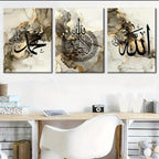 set of 3 sticky wooden frames for home office wall decore / sticky phototiles