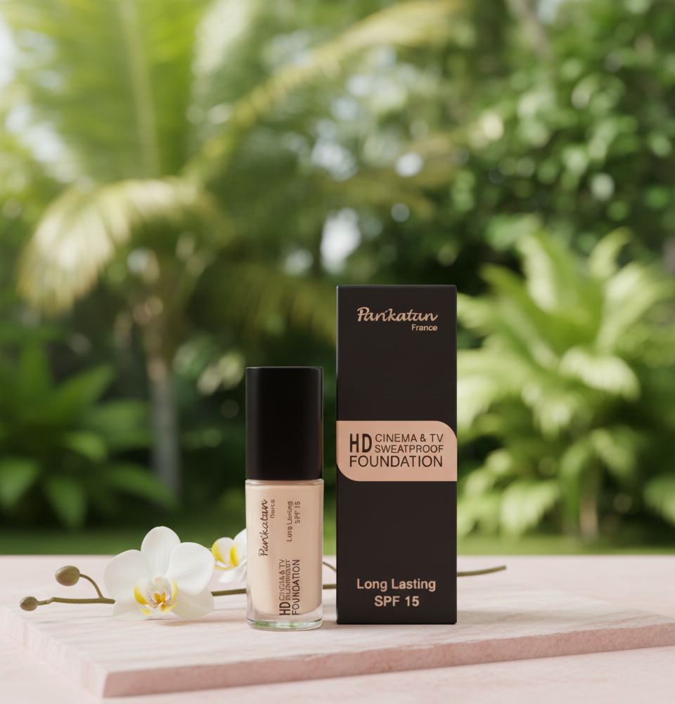 Parkistan France HD Cinema & TV Sweatproof Foundation – Long Lasting, SPF 15, Full Coverage Makeup
