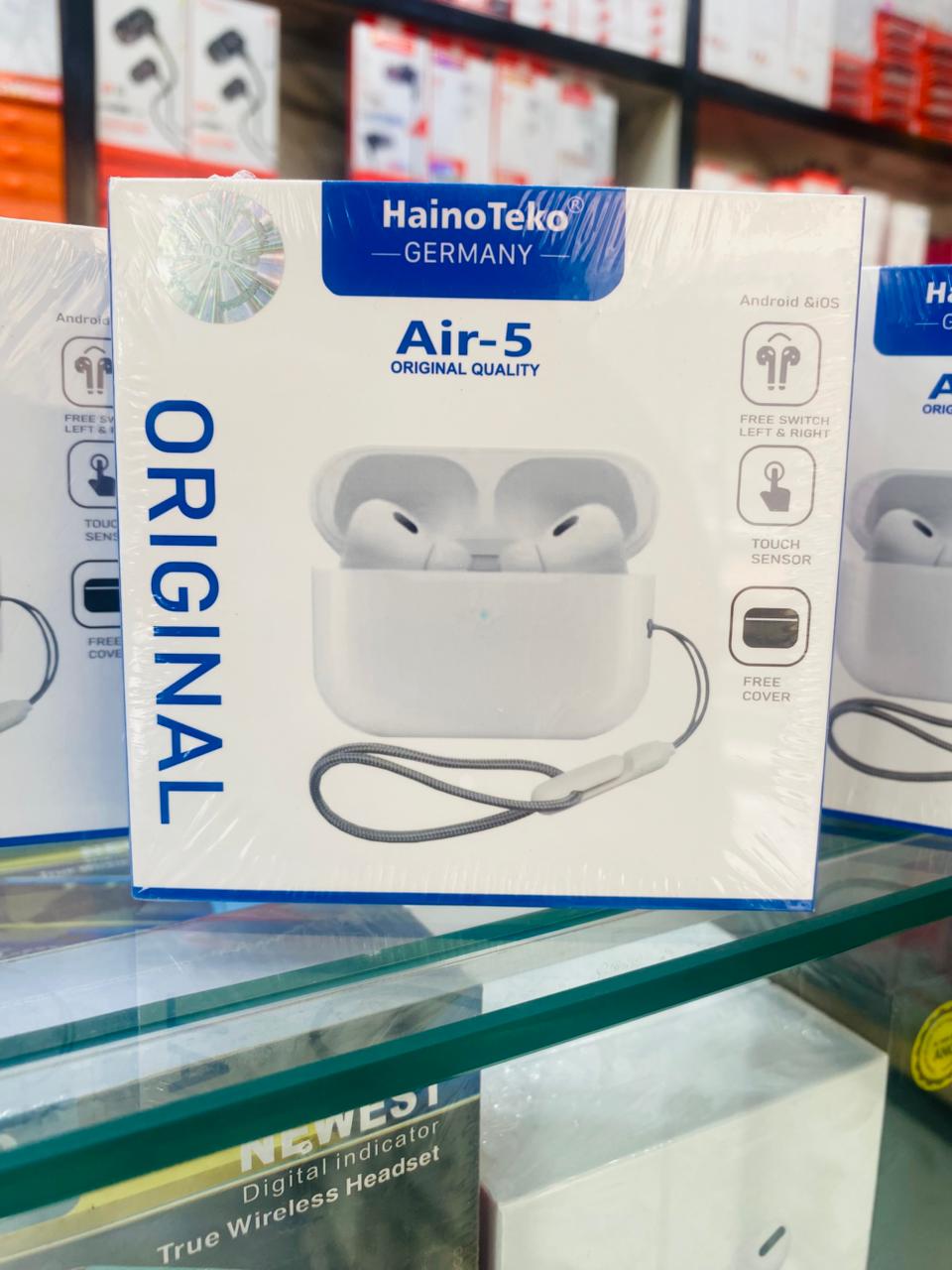 Haino Teko Air-5 True Wireless Earbuds – Germany Quality TWS with Touch Controls, Deep Bass, and Portable Charging Case