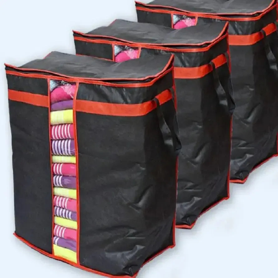 Cloth Storage Bag For Organized Wardrobe, Dust Protection, And Space-Saving Clothing Storage Solution (Pack Of 4)