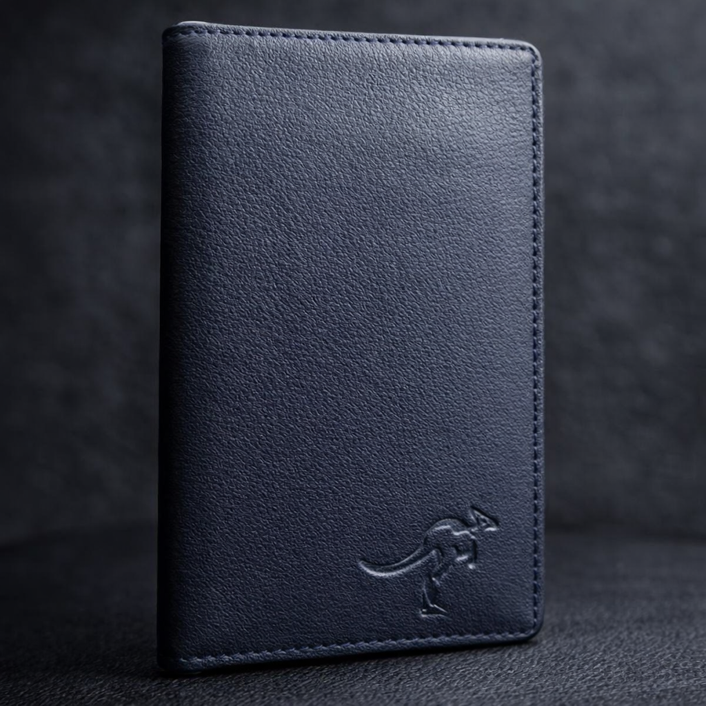 Premium Men’s Long Leather Wallet – Multi-Slot Executive Bifold with Embossed Kangaroo Logo