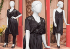3 Pcs Luxury Silk Nightwear Set with Lace Trim – Satin Sleepwear for Women Free Size
