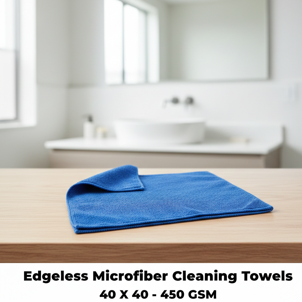 Edgeless Microfiber Cleaning Towels | 40×40 cm | 450 GSM | Ultra Soft & Durable ( Random Colour)