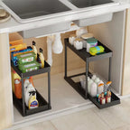 Multi-Functional Kitchen Shelf | Nail-Free Installation | Rust-Proof Carbon Steel Organizer | Waterproof & Strong Load-Bearing | Random Colour
