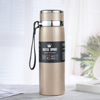 Vacuum Insulated Stainless Steel Sports Bottle with Integrated Carry Strap and Leak-Proof Lid ( RANDOM COLOUR )