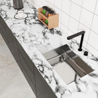 Self Adhesive White Marble Sheet Sticker For Kitchen, Cupboard, Wall – Anti Oil And Heat Resistant Wallpaper - 02 Meter