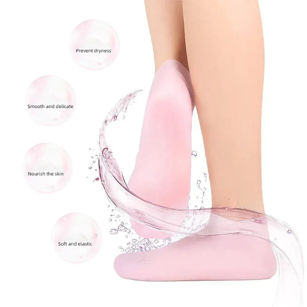 Premium Silicone Gel Heel Socks (1 Pair) – Anti-Cracking & Moisturizing Foot Care (52g)