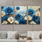 Set Of 3 Sticky Wooden Canvas Frames For Wall Decore Aesthatic Art / Sticky Phototiles For Room Wall Decoration