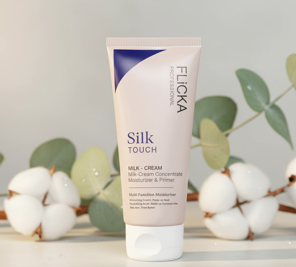 Flicka Professional Silk Touch Milk-Cream Concentrate – 3-in-1 Moisturizer, Primer & Makeup Remover - 60g