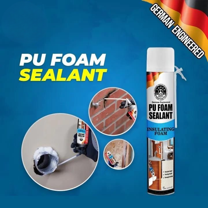 PU Foam Sealant – High-Performance Insulating & Leak-Proofing Expanding Foam - 750ml - THREE GUYS (German Engineered) l Crack Filler | P U
