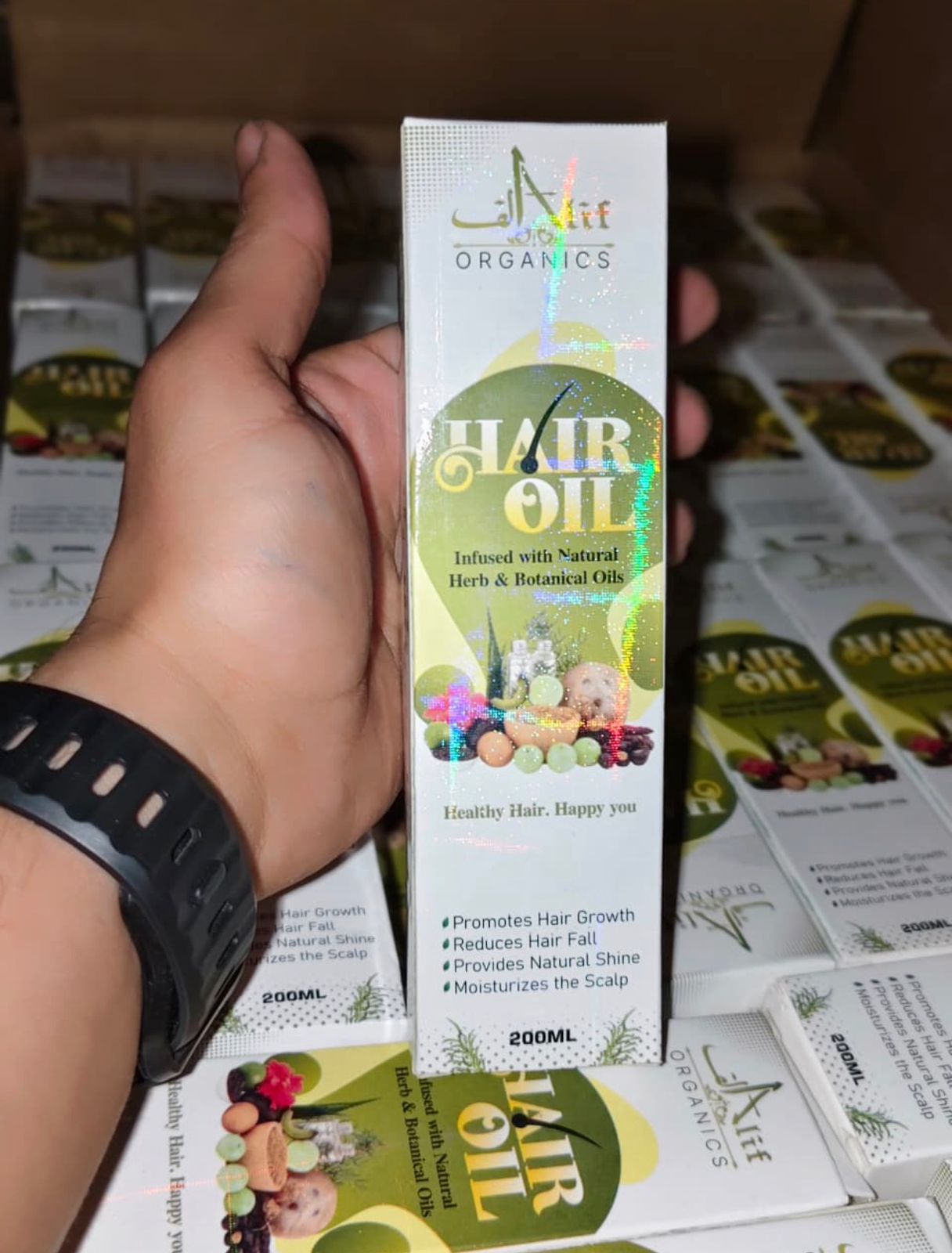Alif Organics Natural Hair Oil | Infused with Herb & Botanical Oils | Promotes Growth & Reduces Hair Fall | 200ML
