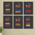 6 Pc Wall Decor Cardboard Phototiles With Double Tape Motivational Gym Quotes Work Hard Biceps Triceps