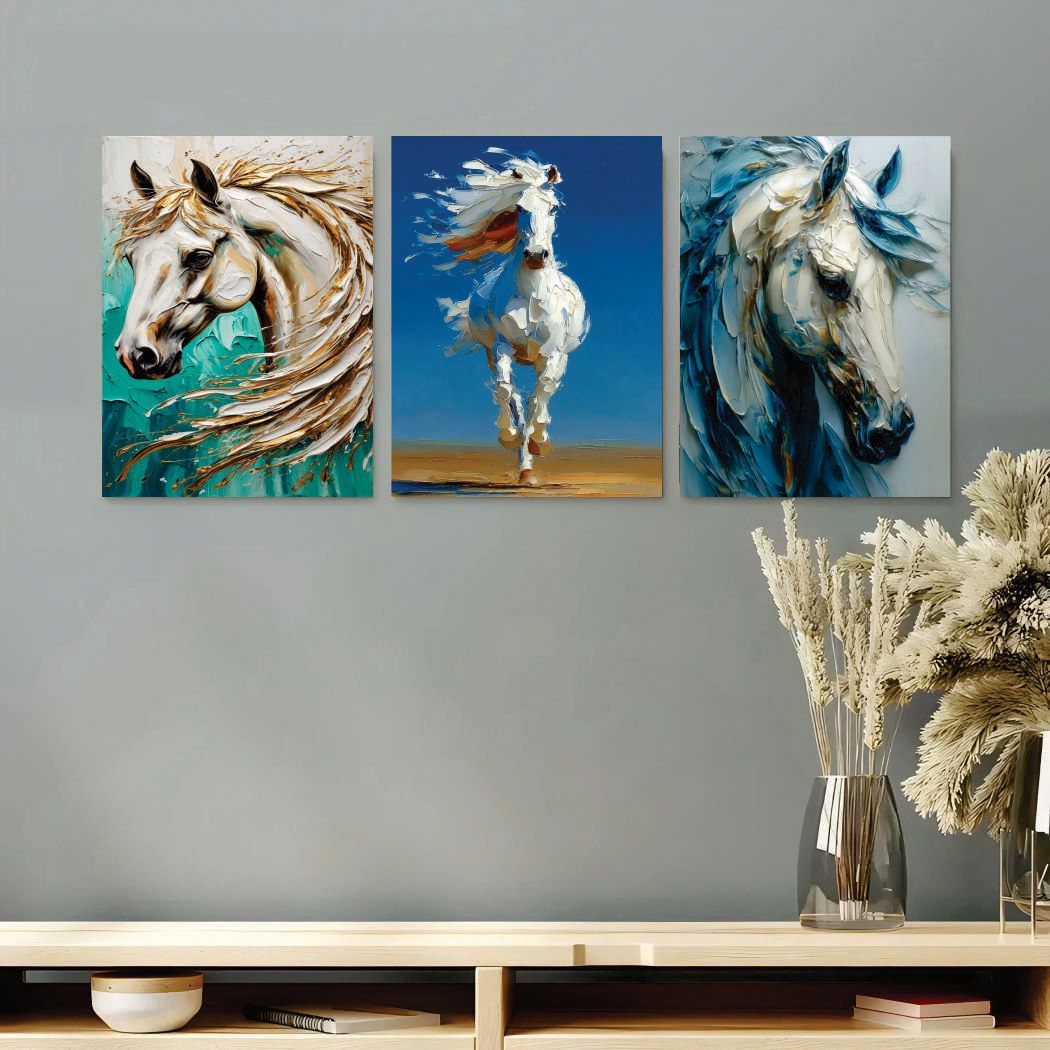 Set of 3 Premium Wall Art Photo Tiles – Modern Home Decor Sets 8x11