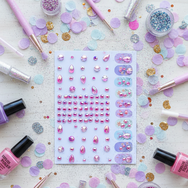 Temporary Tattoo for Women – Rhinestone Gems Face & Body Sticker | Self-Adhesive Crystal Makeup Decoration for Parties & Festivals (Random Design)