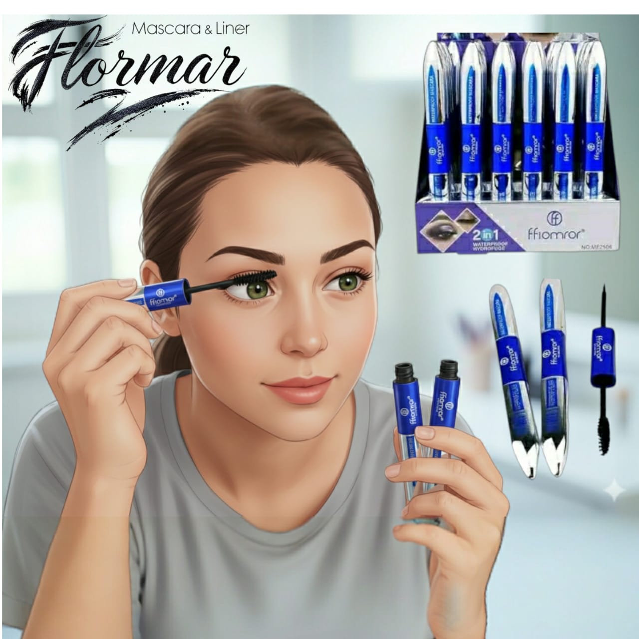 Flormar 2-In-1 Mascara & Eyeliner | Volumizing Lashes & Precise Eye Definition