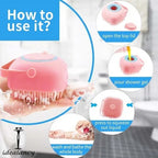 Silicone Bath Body Brush | Exfoliating Scrub with Soap Dispenser | Ultra Soft Shower Sponge & Massager | Random Colour