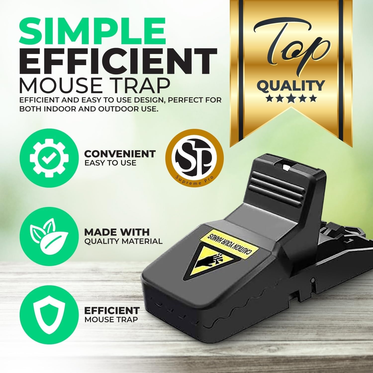 Durable Mouse Trap – Reusable Rodent Catcher For Home, Kitchen, And Office Use With Strong Spring Mechanism And Easy Setup