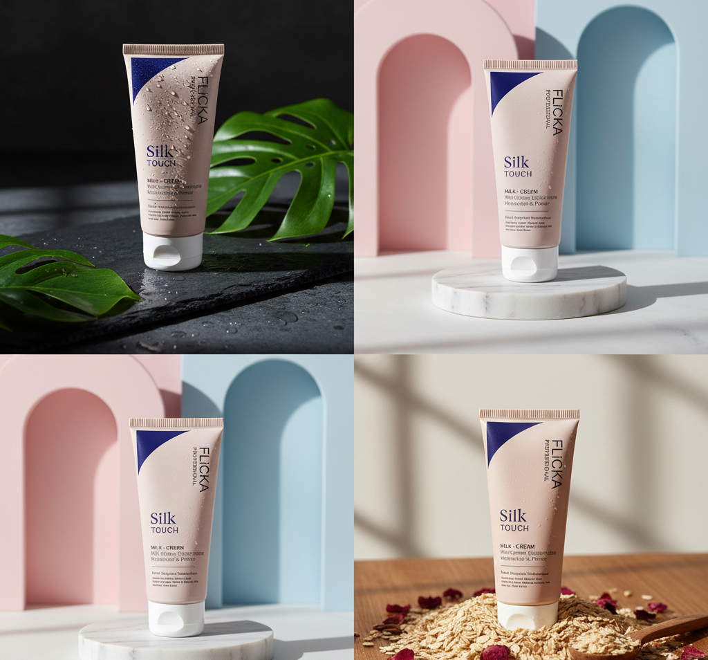 Flicka Professional Silk Touch Milk-Cream Concentrate – 3-in-1 Moisturizer, Primer & Makeup Remover - 60g