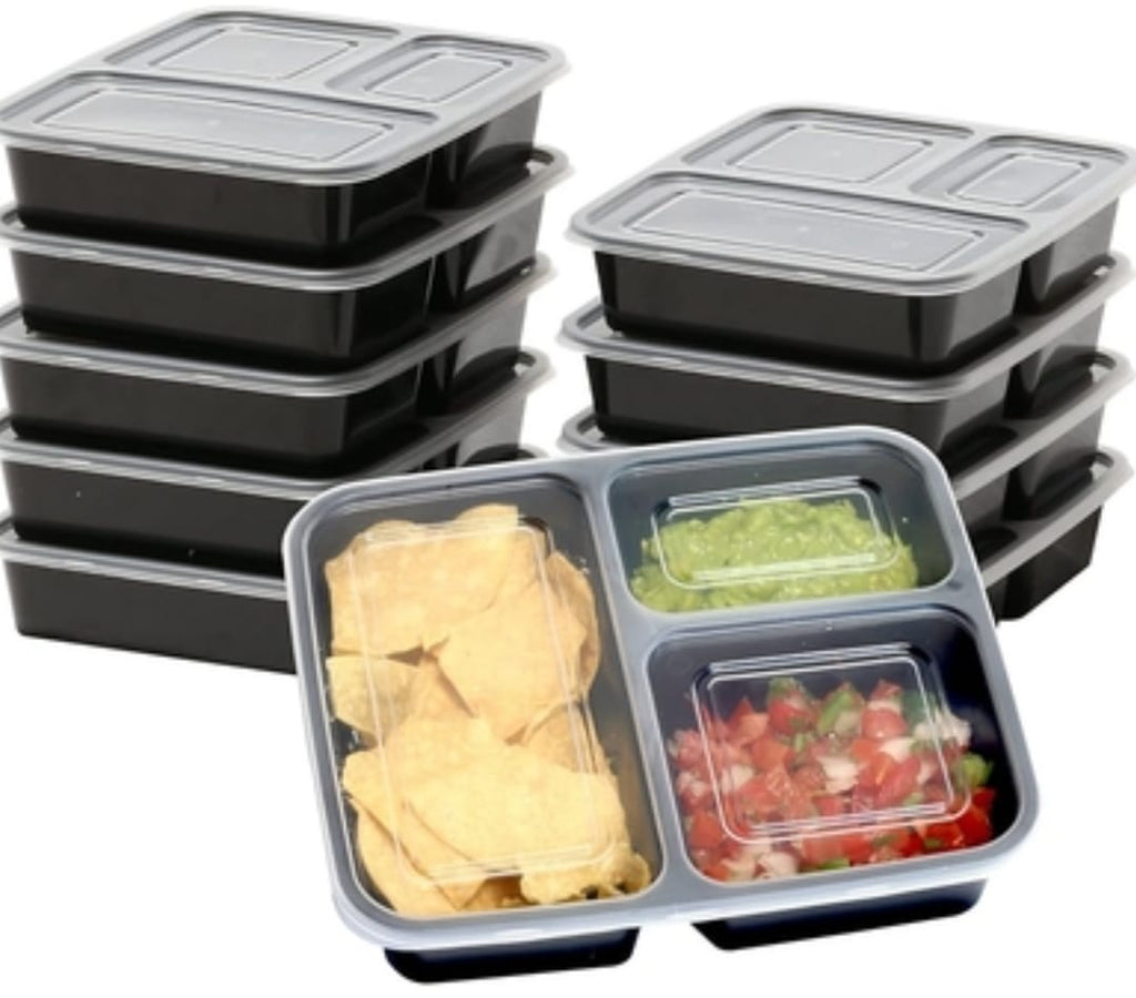 1Pc SimpleHouseware 3-Compartment Meal Prep Containers, 36 oz, Food-Grade, BPA-Free
