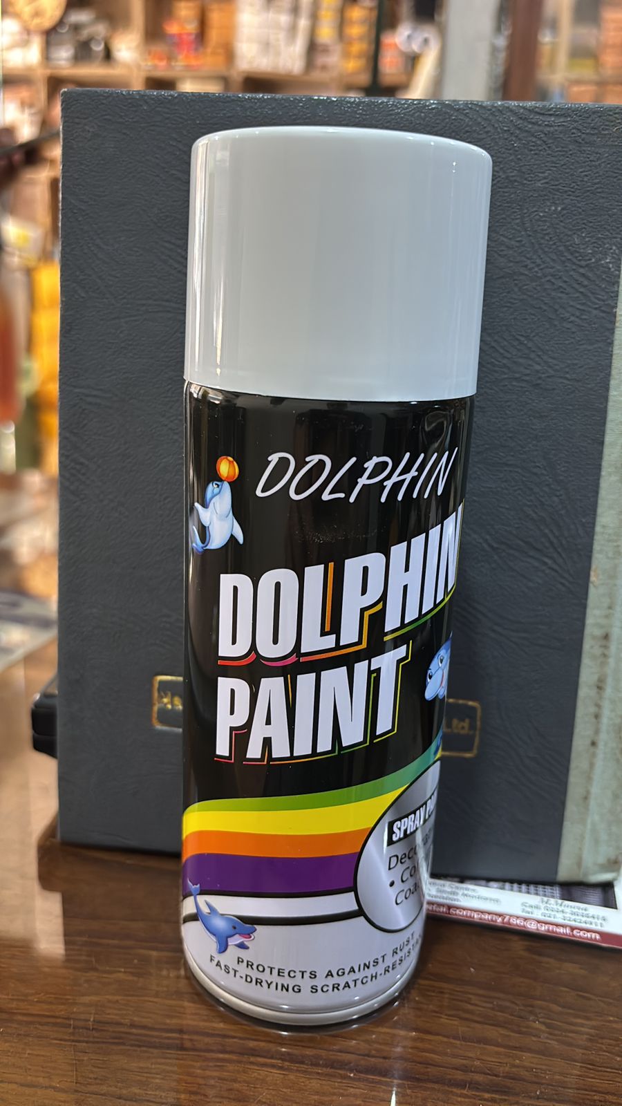 Dolphin Multi-Purpose Spray Paint – Fast-Drying, Anti-Rust & Scratch Resistant – High-Gloss Finish for Metal, Wood, Plastic & Automotive – 300ml