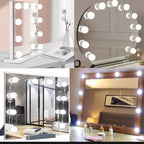 Vanity Mirror Fill 10Pc Light Bulb | Changeable Luminance 3 Colors LED USB String Dimmable Vanity Light