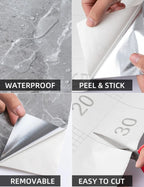 Self Adhesive White Marble Sheet Sticker For Kitchen, Cupboard, Wall – Anti Oil And Heat Resistant Wallpaper - 02 Meter