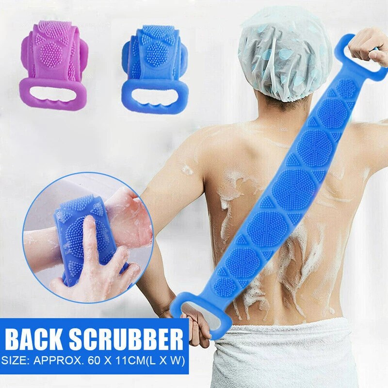 Pack of 2 Silicone Back Scrubber Bath Belt, Bath Scrubber (random Color)