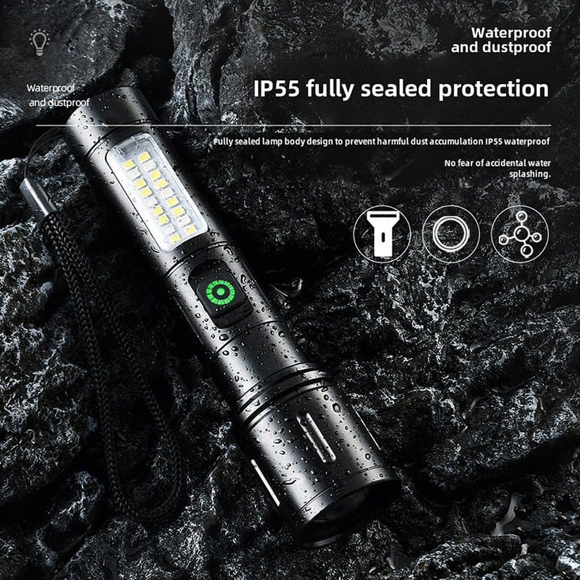 Rechargeable White Laser Super Battery Aluminum LED Flashlight, Body  Tactical,Long Battery Zoomable, Light