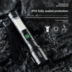 Rechargeable White Laser Super Battery Aluminum LED Flashlight, Body  Tactical,Long Battery Zoomable, Light