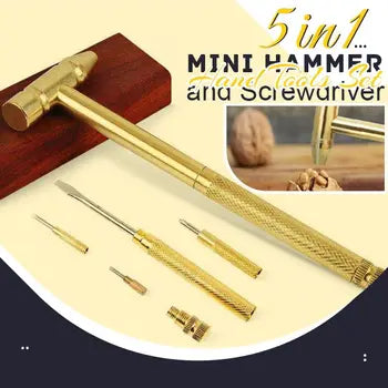 5 in1 Multifunction Mini Craft Strong Hammer and Screwdriver Hand Tools Set