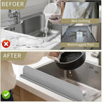 Silicone Sink Splash Guard – Anti-Spill Faucet Stopper, Flexible Oil-Proof Water Baffle Plate with Strong Suction Cups-Random Colour