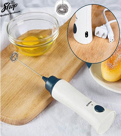 Rechargeable Electric Coffee Frother & Milk Beater – Handheld Foam Maker with Stainless Steel Whisk, USB Charging, and Powerful Motor