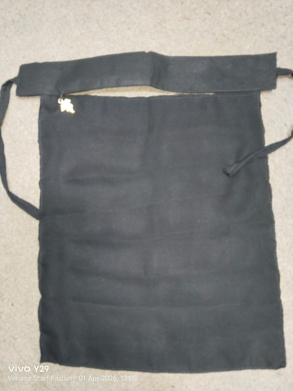 Black Chiffon Naqab with Buckle Latkan Style – Elegant Lightweight Face Cover