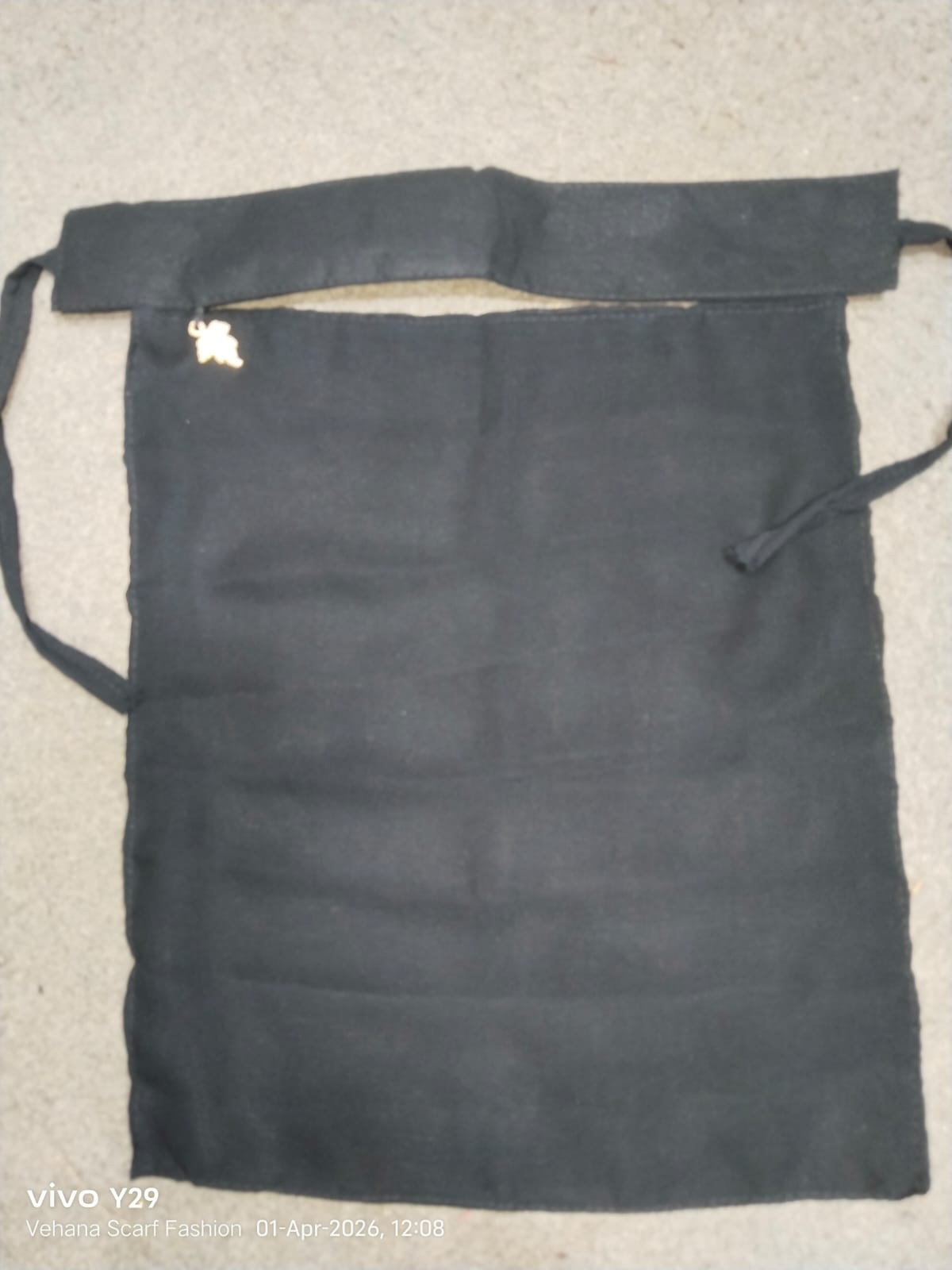 Black Chiffon Naqab with Buckle Latkan Style – Elegant Lightweight Face Cover