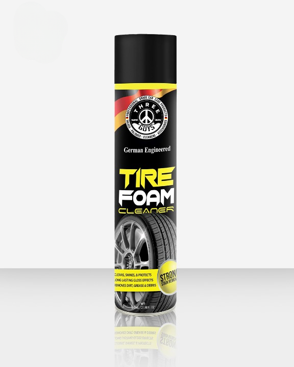 Tire Foam Cleaner – Clean, Shine and Protect | THREE GUYS | German Engineered (650ML)