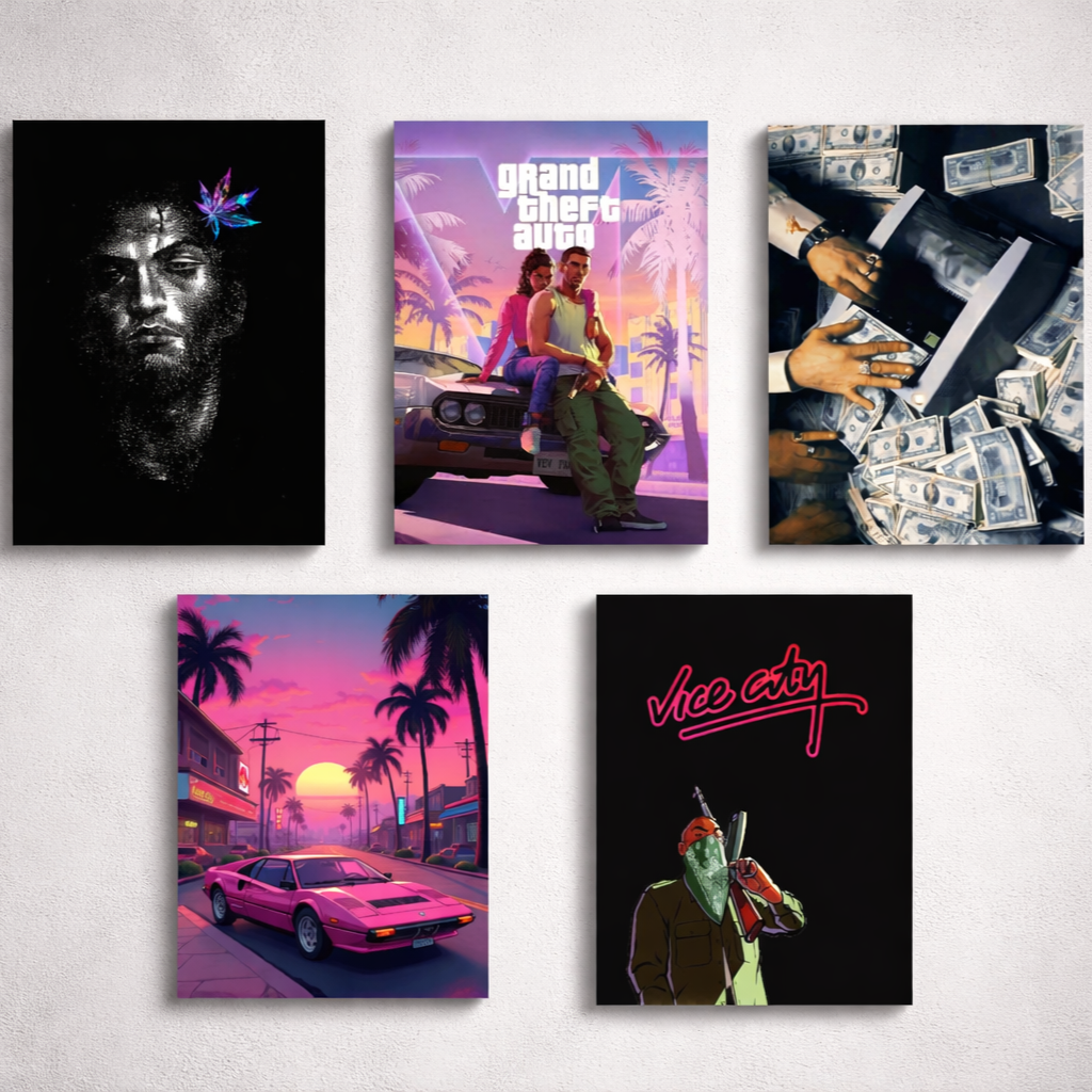 Set of 5 Premium Wall Art Photo Tiles – Modern Home Decor Sets