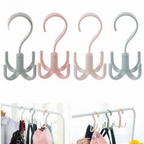 1/4Pcs Rotatable Hook Wardrobe Bag Rack Organizer Holder for Closet Scarf Belt Shoes Hanging Storage Hooks(random color)
