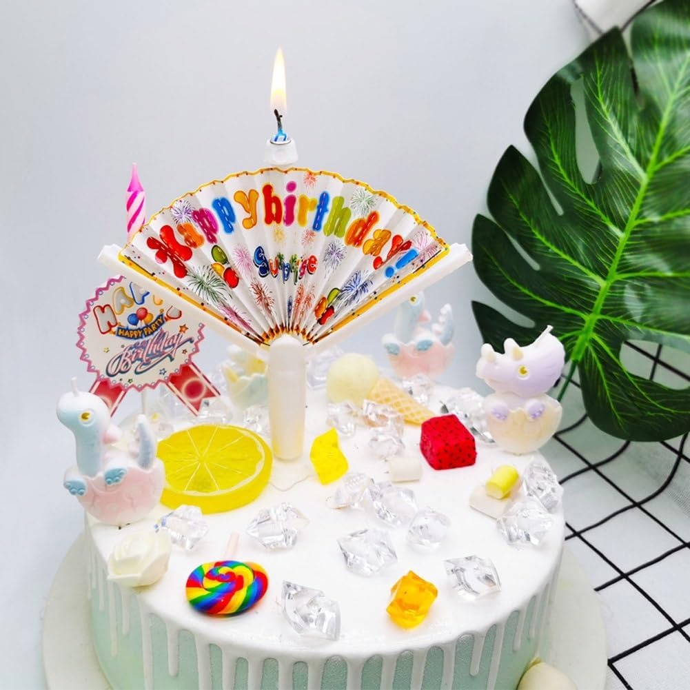 Flabellum Musical Birthday Candle – Rotating Flower Cake Candle with Music & Sparkling Flame Party Decoration