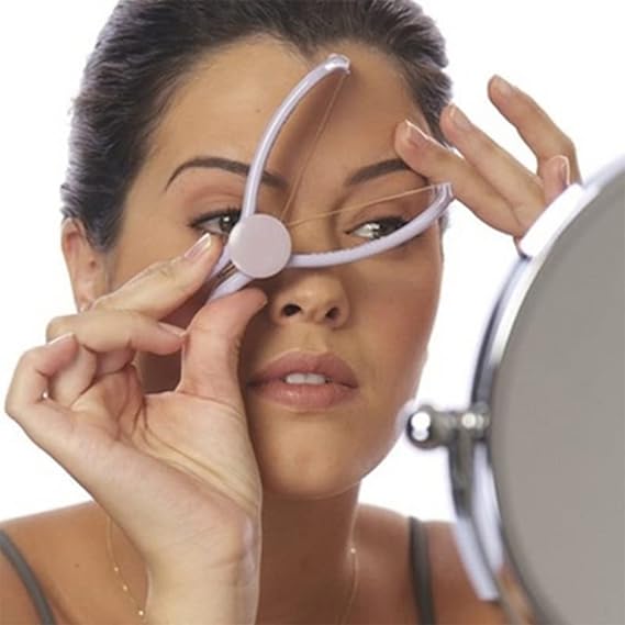 Eyebrow Threading Tool – Modern Plastic Cotton Facial &amp; Body Hair Remover for Women - Random Color