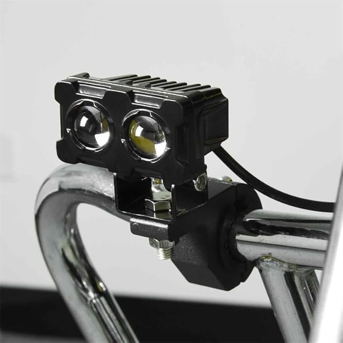 Motorcycle Robot Dual Colour LED Work &amp; Driving Lights – 5000K–6500K Two-Color External Headlights / Fog Lamp