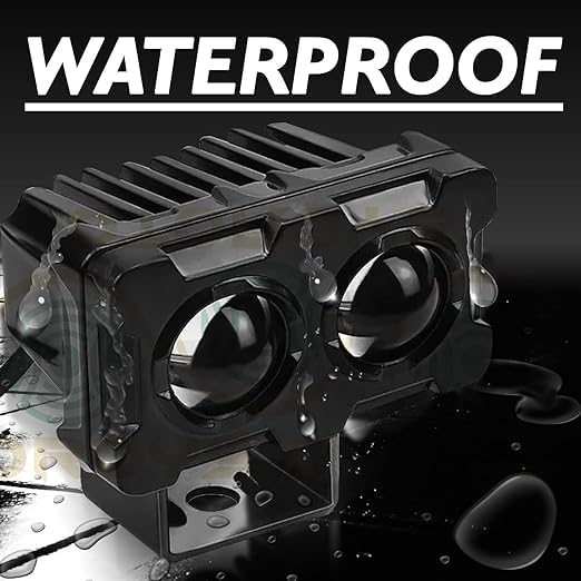 Motorcycle Robot Dual Colour LED Work &amp; Driving Lights – 5000K–6500K Two-Color External Headlights / Fog Lamp