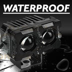 Motorcycle Robot Dual Colour LED Work &amp; Driving Lights – 5000K–6500K Two-Color External Headlights / Fog Lamp