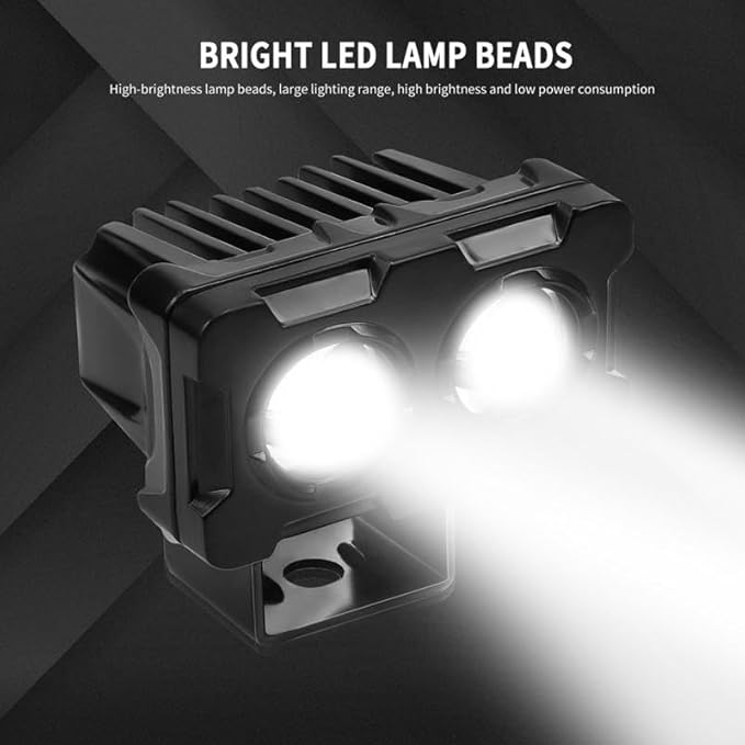 Motorcycle Robot Dual Colour LED Work &amp; Driving Lights – 5000K–6500K Two-Color External Headlights / Fog Lamp