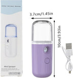Nano Facial Mist Sprayer, 30ml Handy Atomization Machine Face Moisturizing Hydration  USB Charging (random color)