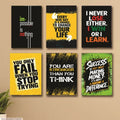 6 PC Motivating Wall Art Cardboard Phototiles Durable Elegant Stylish Inspiring And Creative Decorative Home And Office Collection